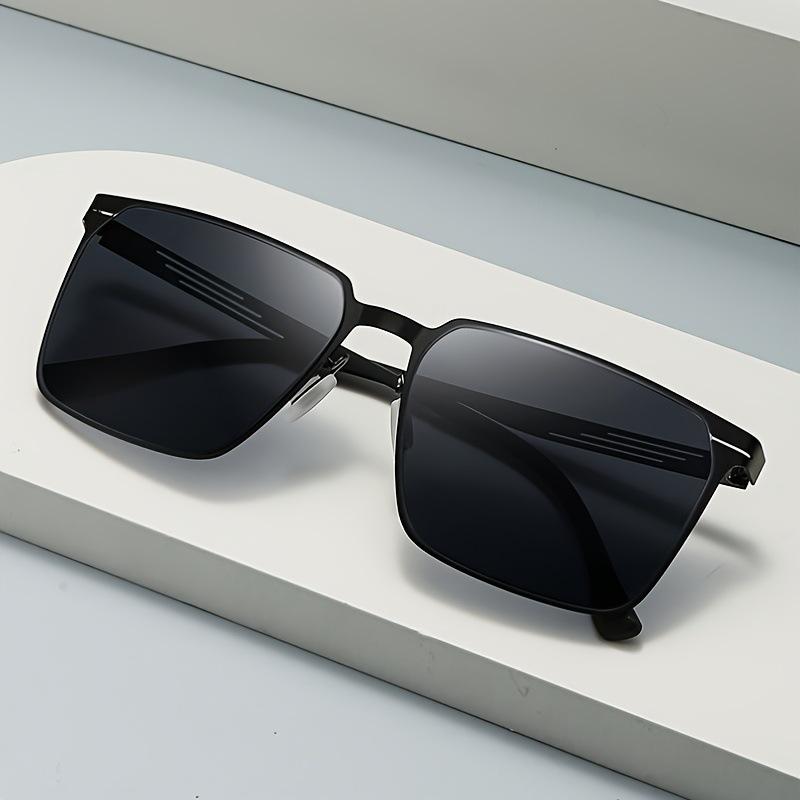Men's sunglasses, fashionable metal square sunglasses for fishing while driving