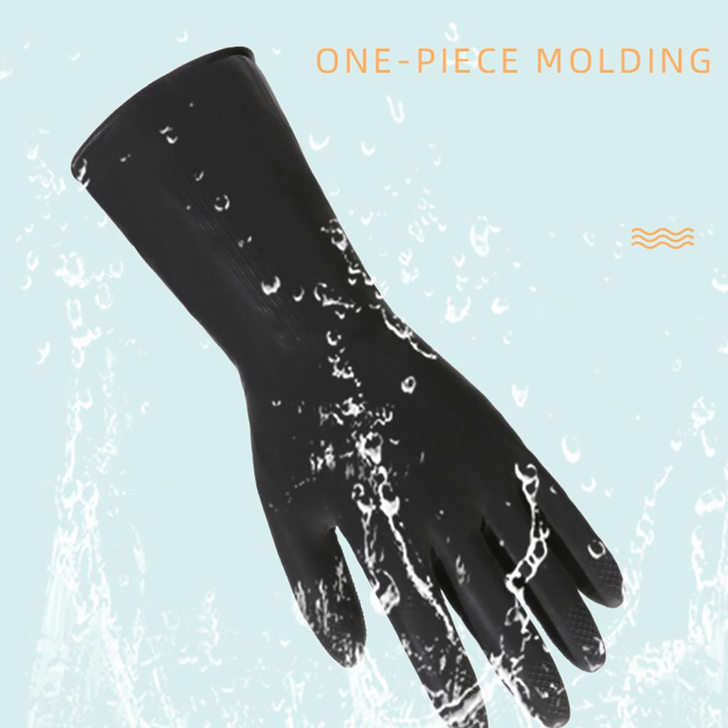 Rubber Chemical Resistant Gloves Reusable Heavy-duty Safety Work Gloves Acid & Alkali Protections Non-Slip Gloves 1 Pair