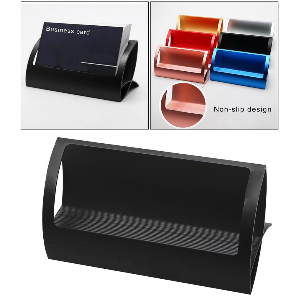 Стильный настольный держатель визиток в форме Q из алюминиевого сплава для выставок