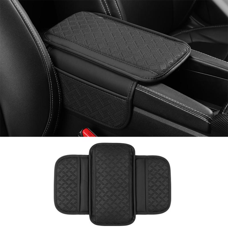 Чехол на центральную консоль автомобиля, кожаный чехол на подлокотник с эффектом памяти и боковой сумкой для хранения, подлокотник