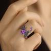 Изысканные фиолетовые хрустальные кольца для женщин в стиле панк черного цвета с нерегулярными открытыми крыльями, модные регулируемые аксессуары, праздничные украшения, подарок