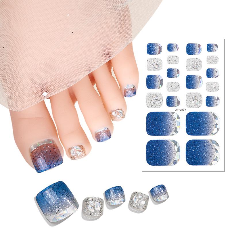 New Foot Stickers, Nail Art Stickers, Waterproof Onion Powder 5D Imitation Diamond Toenail Stickers