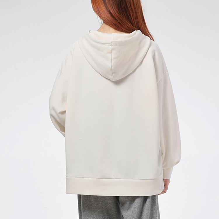 Puma Sporty Casual Hooded Pullover Sweatshirt Women Tops Cream 532283-99