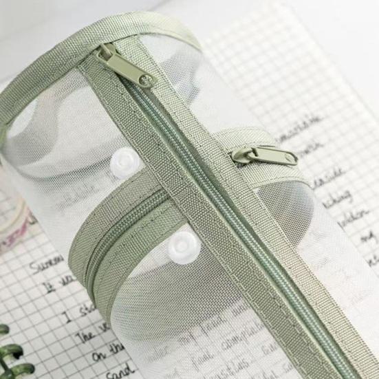 Пенал большой вместимости прозрачный сетчатый пенал многофункциональный органайзер для хранения школьных принадлежностей косметичка для школы офиса путешествий