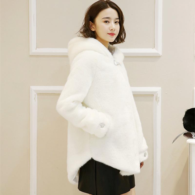 Женская шуба из искусственного меха средней длины, корейская версия, из искусственного лисьего меха, из искусственного норки, новая шуба, женская зимняя