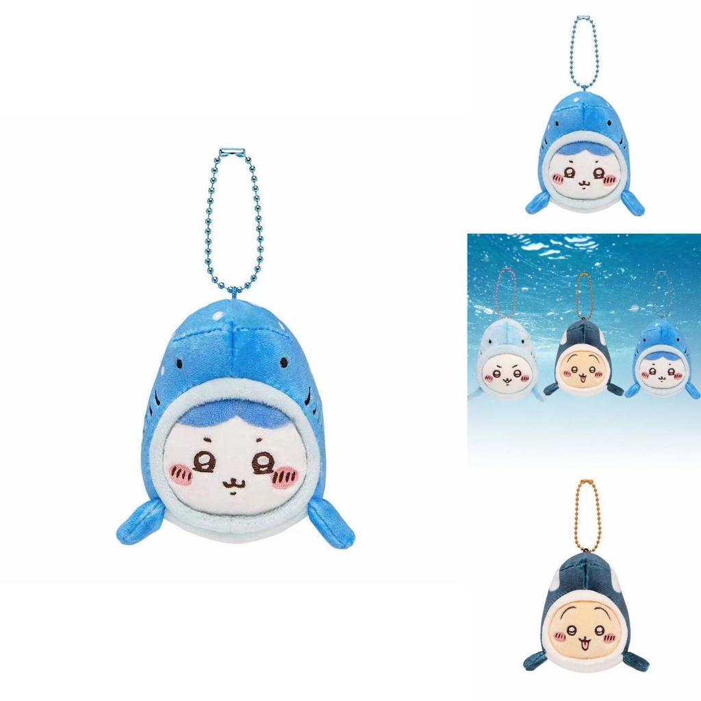 Милый плюшевый брелок-мишка в японском стиле в костюме кита