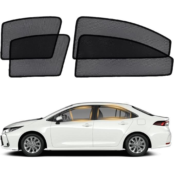 XCBYT Автомобильные шторки для -2024 Corolla - 4 шт. Боковые солнцезащитные шторки для ребенка, Автомобильные чехлы на окна для конфиденциальности с дышащей сеткой - Защита от УФ,