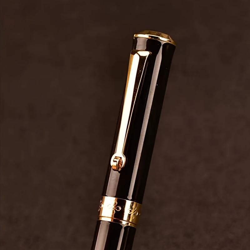 Премиальная, прочная металлическая перьевая ручка с тонким пером 0,5 мм и колпачком на защелке - Совместима с чернильными флаконами 3,4 мм