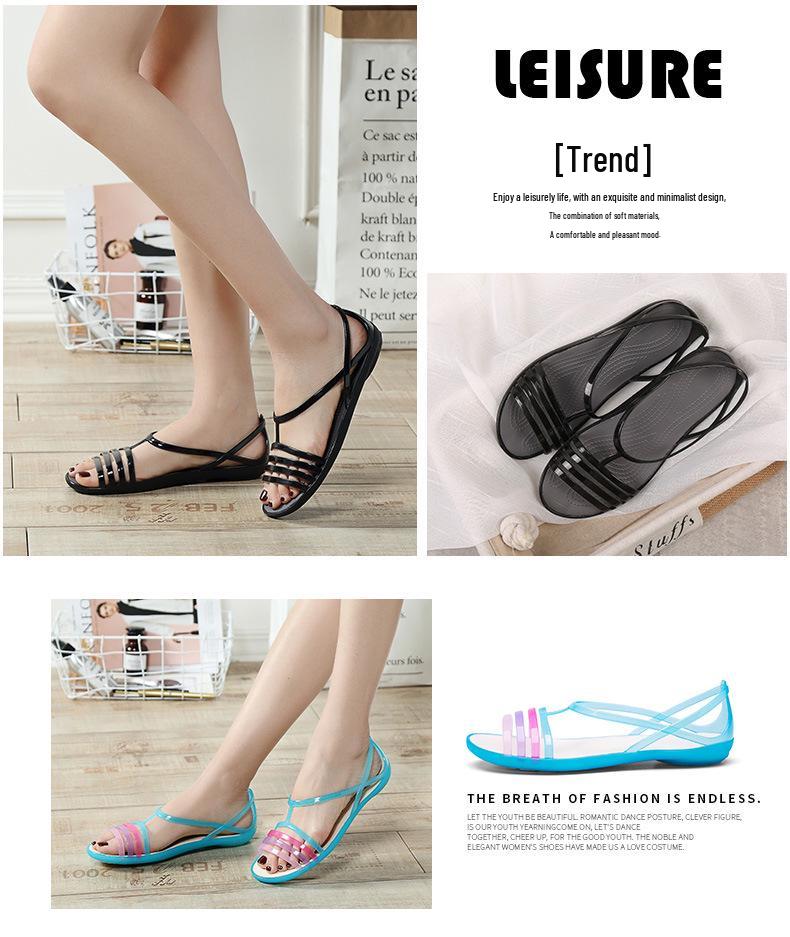 Красочные нескользящие желейные сандалии: Женские сабо с мягкой подошвой, пляжная обувь
