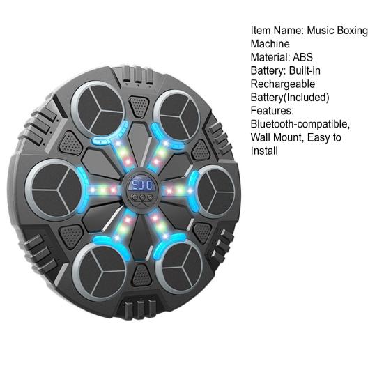 Music Boxing Machine with Gloves Wall Mounted 3 Speed Adjustable Smart LED Boxing