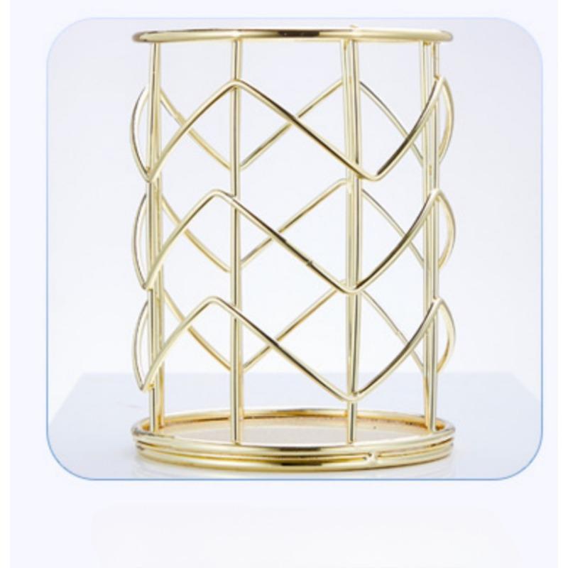 1 шт. настольный держатель для ручек, офисный школьный футляр для хранения, металлическая золотая розово-золотая коробка для ручек, карандашей, органайзер для домашнего хранения