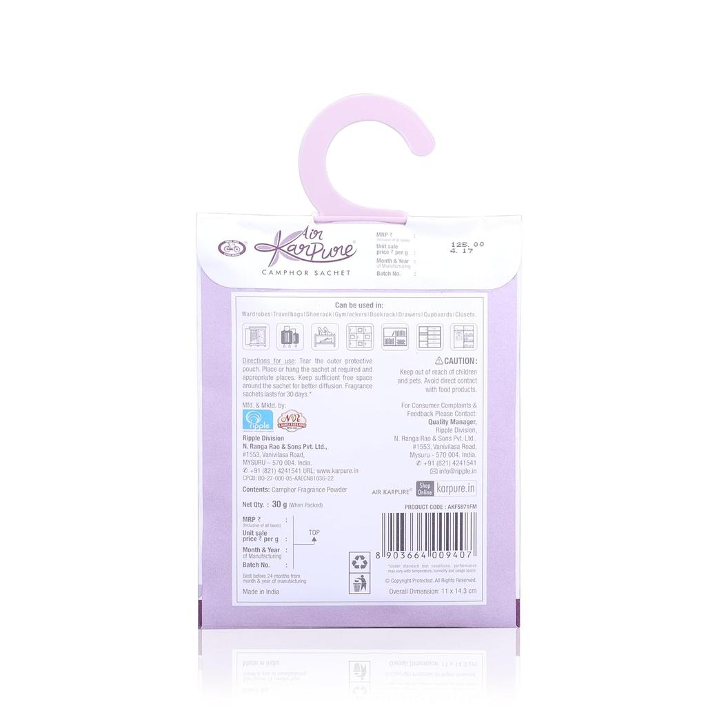 Cycle Pure Karpure Камфорные саше Упаковка из 3 штук Освежитель воздуха для дома, гардероба, офиса, автомобиля 30 дней
