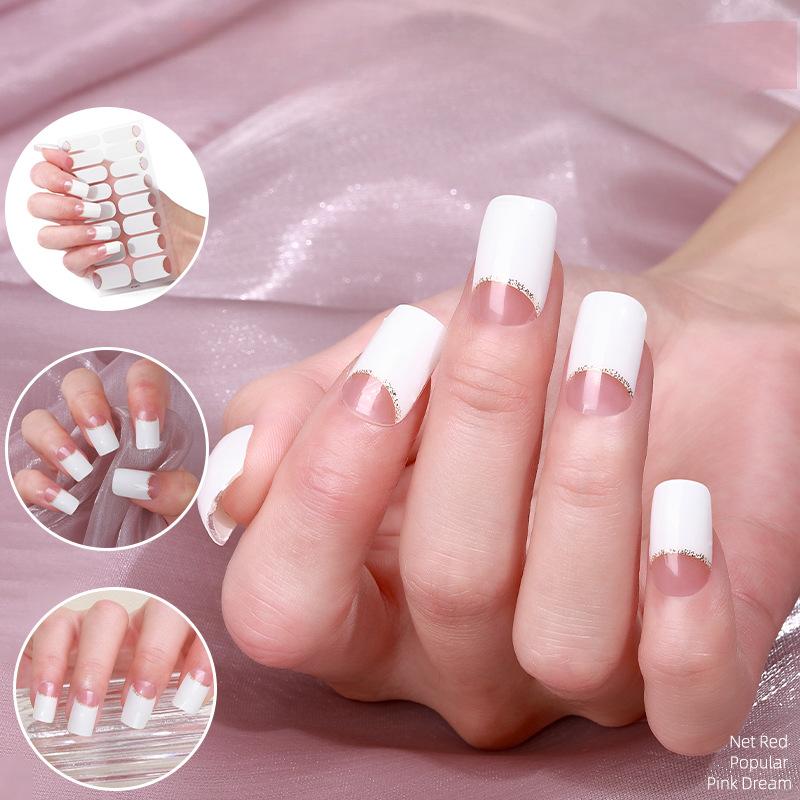 French Manicure Stickers Onion Pink Flame Simple Nail Stickers Manicure Stickers