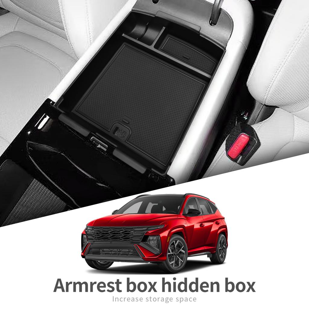 Для Hyundai Tucson Hybrid 2025 Автомобильный подлокотник ящик для хранения аксессуары кейс для хранения центральной консоли(Подходит только для версии с механической коробкой передач)