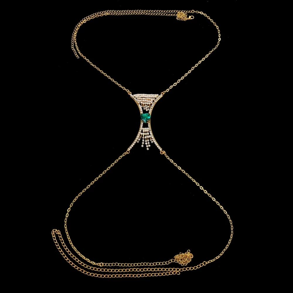 Stonefans Summer Delicate Angel Chest Bracket Bra Chain Crystal Rhinestone 2022 New Beach Coin Sexy Bar Present Bar Body Jewelry