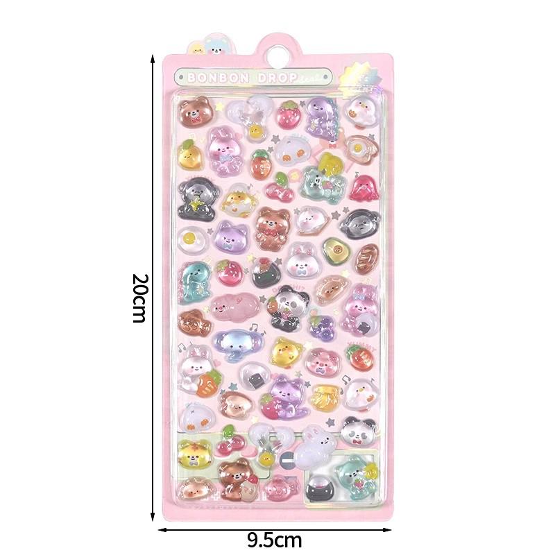 Милые 3D наклейки Мультяшные 3D Эстетичные наклейки для скрапбукинга Сделай сам Чехол для телефона Каваий Наклейки Канцелярские товары Корейские Декали Кристальная наклейка