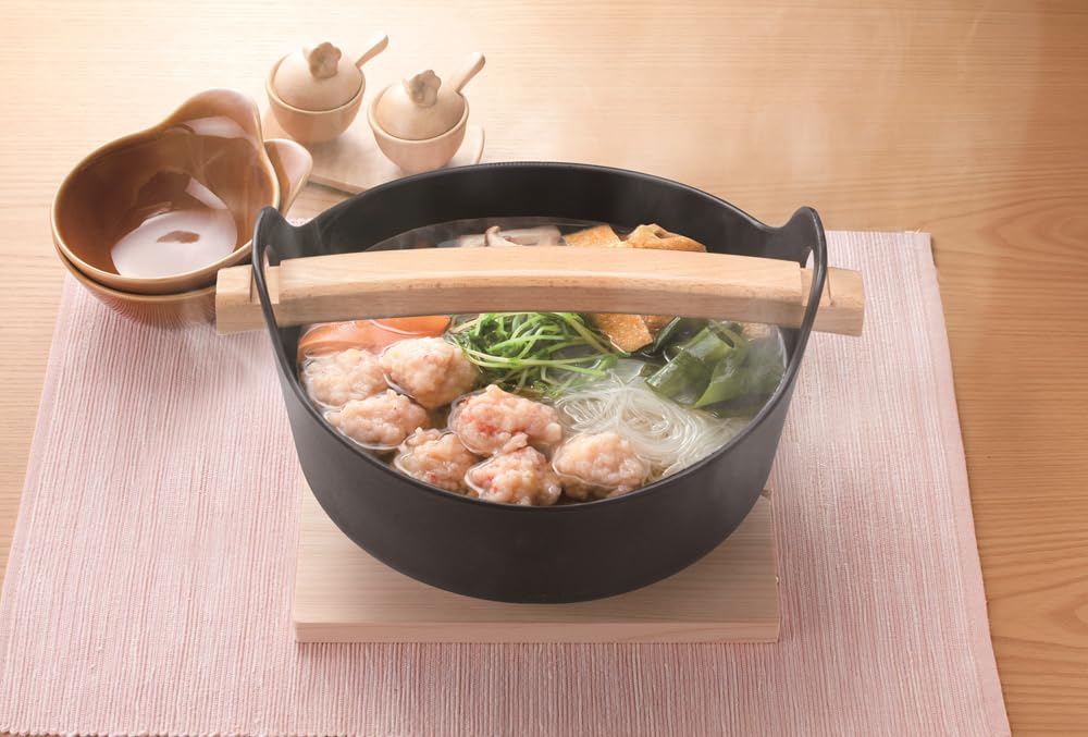 Чугунный горшок Ishigaki Delish Life, 18 см, со съемной ручкой, подходит для различных блюд, 4565