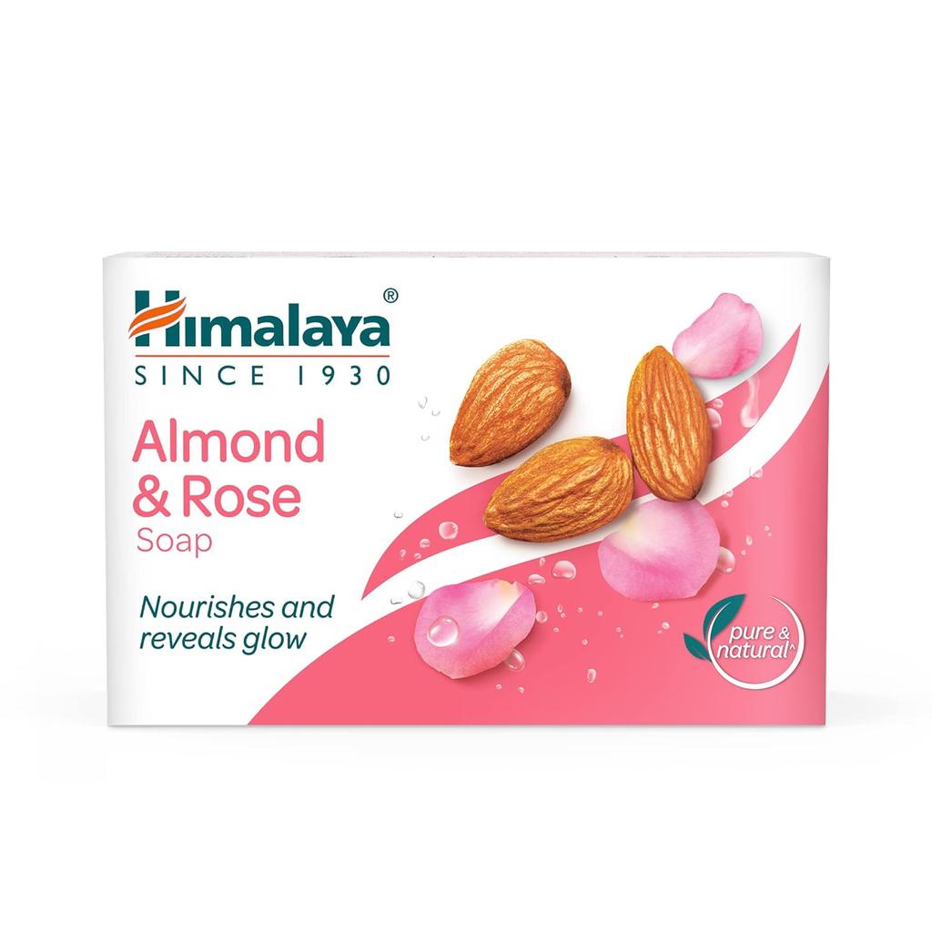 Himalaya Herbals Almond And Rose Soap For Face And Body, 125g Each, Pack Of 6, Moisturizing Hydration For Soft Glowing Skin