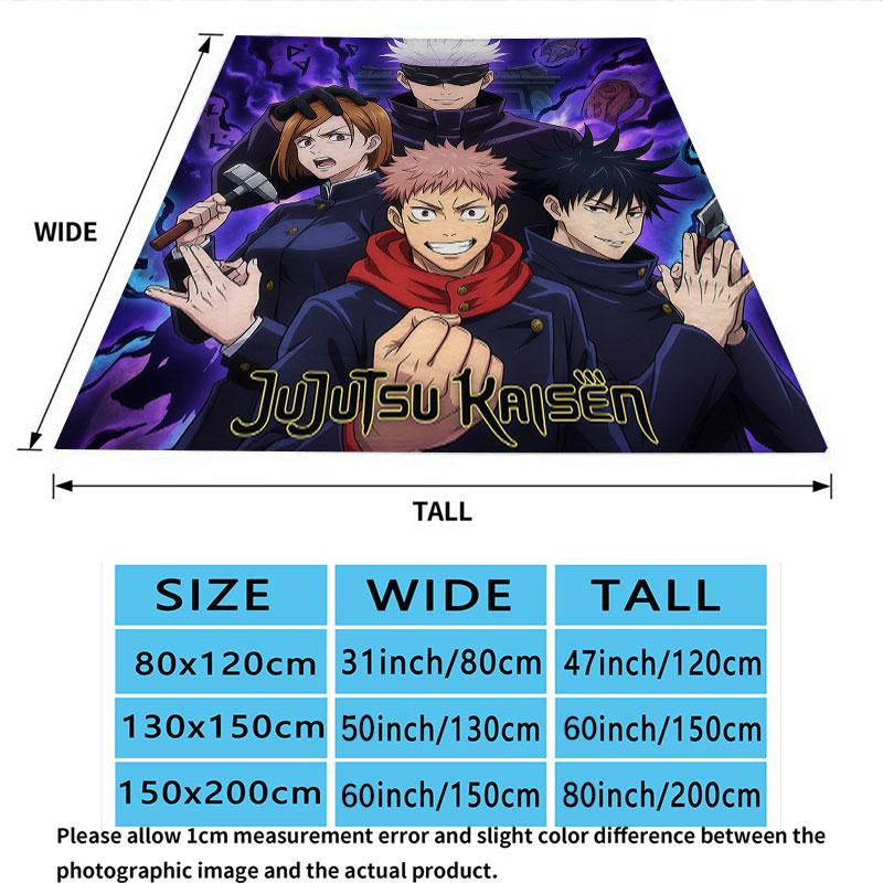 1PC Jujutsu Kaisen Patterned Flannel Blanket Suitable For All Seasons For Home Decor Warmth And Comfort Gifts Holiday Present