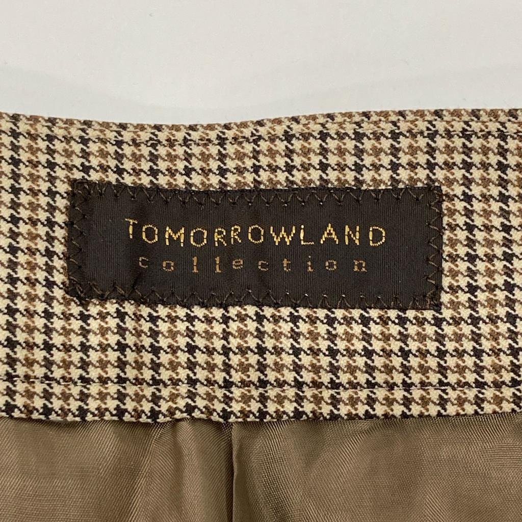 TOMORROWLAND Excellent Condition 24AW Brownie Gun Club Check Tuck Wide Pants Bottoms 36 Brown/HoundstoothUsed