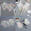 Fashion  Women Girls Lolita Doll Shawl Fake Collar Embroidery Necklace Lapel Blouse Shoulder Wrap Short Capelet False Collar