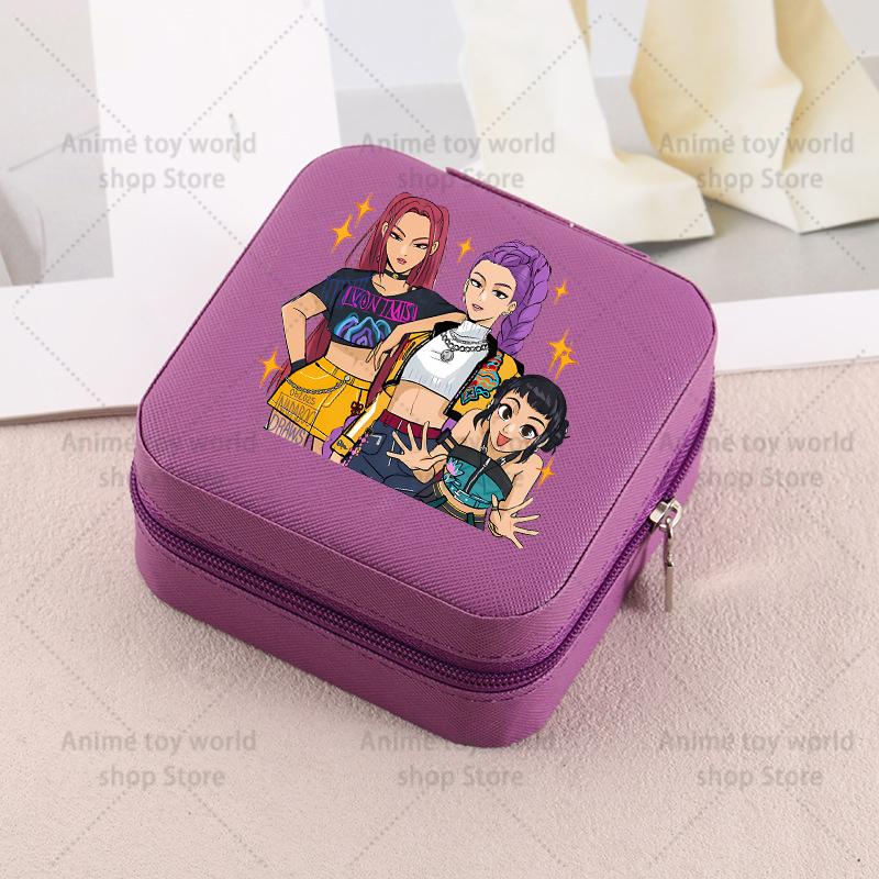 Kpop Demon Hunters Travel Portable Jewelry Storage Box Organizer Jewelry Case Earrings Necklace Ring Jewelry Boxes Birthday Gift