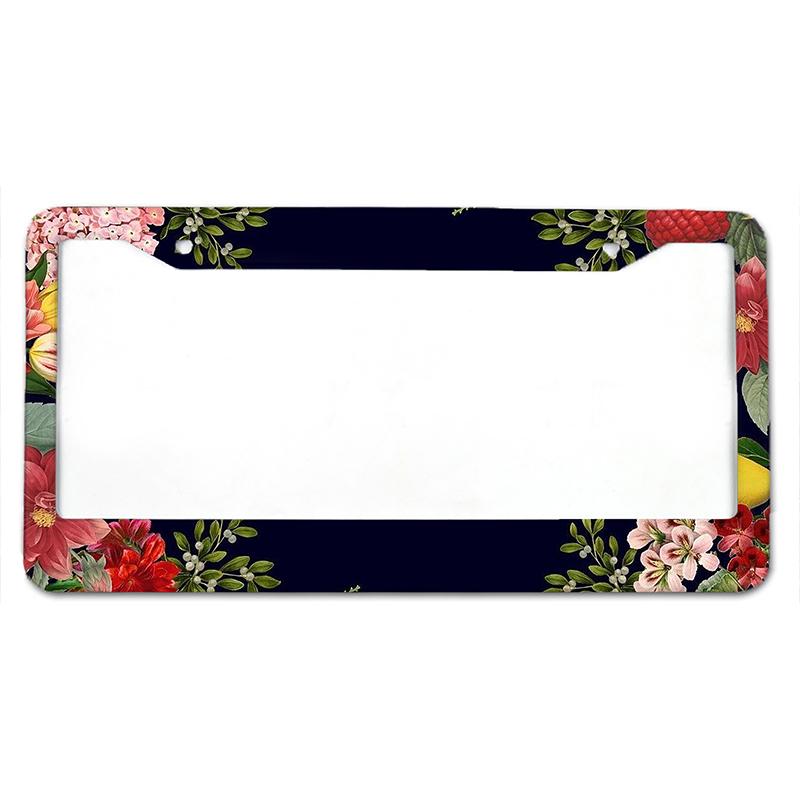 Крышка номерного знака автомобиля из алюминиевого сплава с узором «цветок сливы» по американскому стандарту, водонепроницаемая крышка номерного знака автомобиля, автомобильные аксессуары