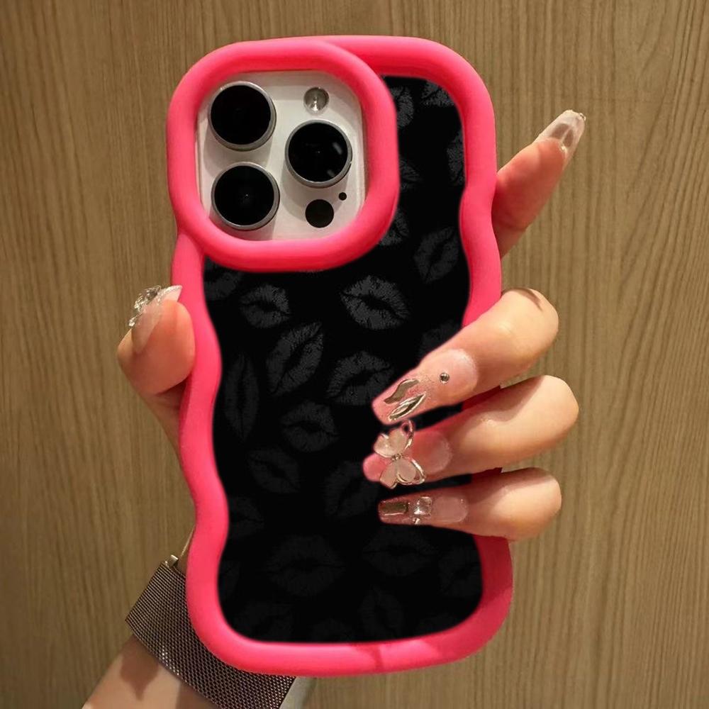 Ae87 Lips Kiss Digital Art Protective Phone Cases for Samsung S24 Plus S23 Ultra A14 A55 A06 Honor X9b Motorola OnePlus Big Wave TPU Back Cover