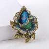 Brand New Arrival Green And Blue Rhinestones Flower Bud Wedding Bouquets Decor Large Brooches