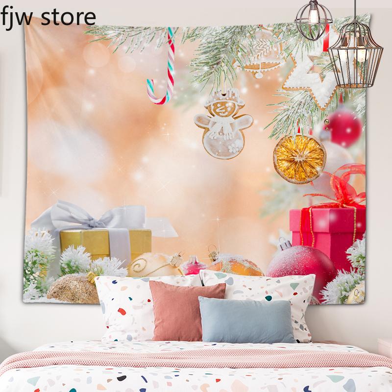 Рождественское Новогоднее украшение, гобелен, Рождественский шар, подарок, гобелен, настенное художественное украшение, комната в общежитии, гостиная, домашний декор