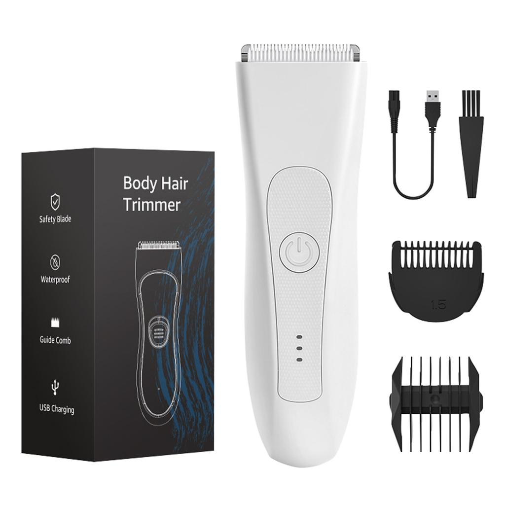 Women's Body Hair Shaver, Electric Pubic Hair Shaver, Set With 2 Guards, Replaceable Ceramic Heads, Waterproof Wet And Dry Shaver, 90 Minutes Shaving