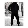Черный мужской базовый эластичный спортивный костюм с капюшоном и принтом зверя, черный мужской комплект из хлопка с принтом