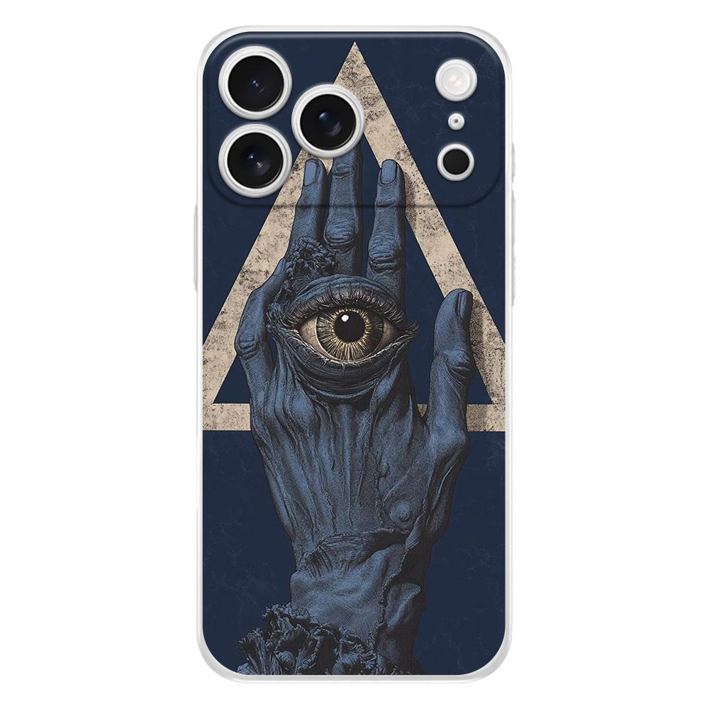 Мягкий чехол для телефона для iPhone 17 Air 16E 16 11 15 14 Pro MAX 12 13 7 8 Plus SE Пасхальный чехол Защита Узор 'Страшный глаз дьявола'