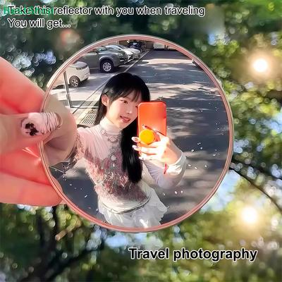 Портативный мини-круглый фотоотражатель, легкое дорожное селфи-зеркало для наружного портретного заполняющего света и съемки влогов