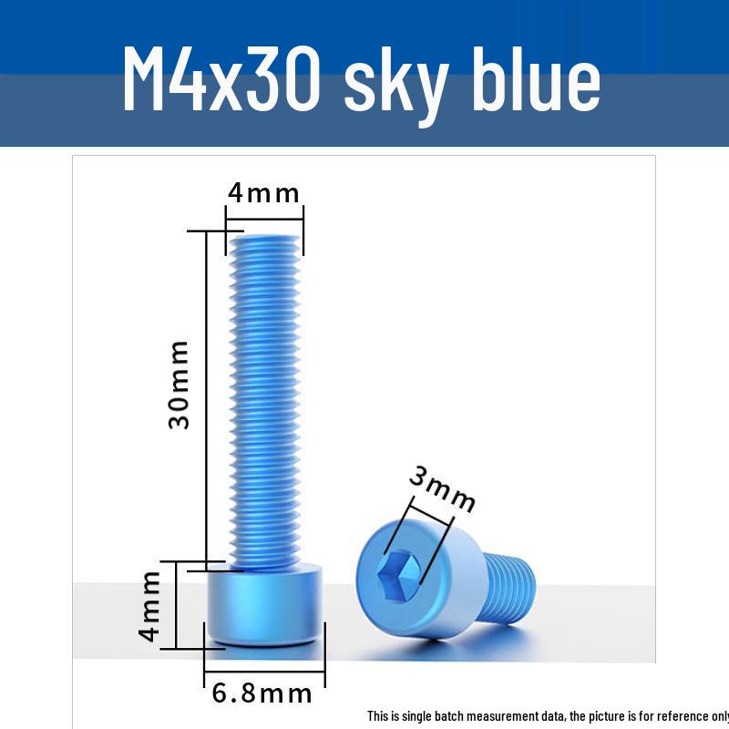 Анодированный алюминиевый сплав винт с шестигранным углублением M4 с цилиндрической головкой, антикоррозийный, цветное покрытие.