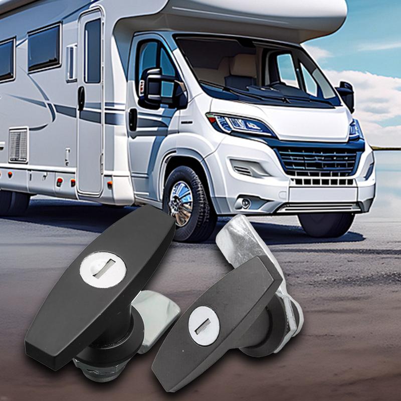 Universal RV T-Handle Door Lock with 2 Key Truck Cap Locking Trailer Toolbox Drawer Cabinet Door Lock for Caravan Truck