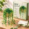 Crafting Kit for Teens Beaded Plant DIY Kit, Green Bead Craft Art Hanging Artificial Project Adults, Handmade Gift, Home Desktop Decor Stress Relief