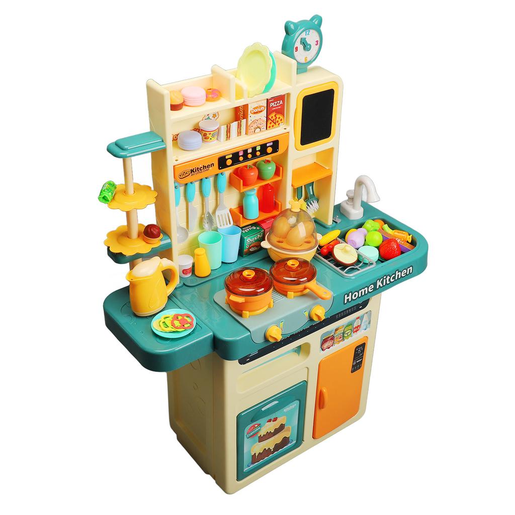 Кухонный игровой набор для мальчиков и девочек с реалистичными огнями и звуками, пароваркой, распылителем, плитой, духовкой, кастрюлями
