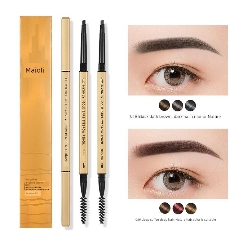 2026 New Supernatural Small Gold Chopstick Eyebrow Pencil, Waterproof, Sweat-Proof, Non-Fading, Fine-Tip Eyebrow Pencil, a Must-Have for Lazy People