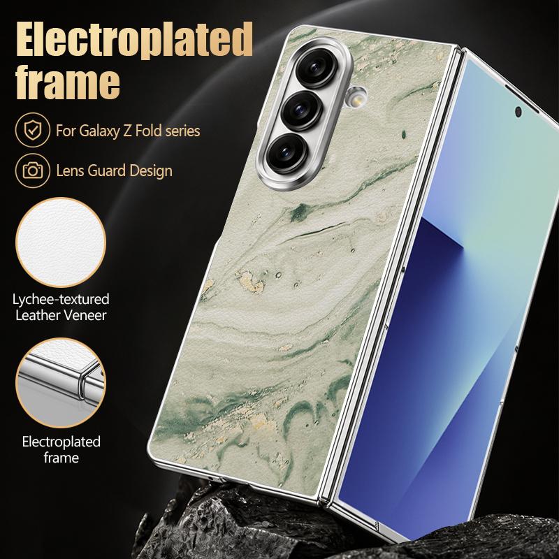 Геометрический мраморный чехол для Samsung Z Fold 8 Ultra 7 6 5, роскошная кожаная накладка с покрытием, жесткая защитная крышка для телефона для Galaxy Z Fold8 Fold7 Fold6