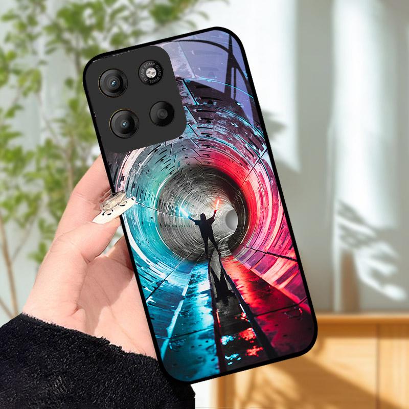 For Motorola Moto G15 Case Coque For Motorola MotoG15 Phone Case Luxury Tempered Glass Phone Cover G 15 Camera Protective Shell