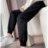 Зимние спортивные штаны женские из плотного бархата эластичные спортивные штаны с высокой талией на шнуровке теплые зимние брюки длиной до щиколотки