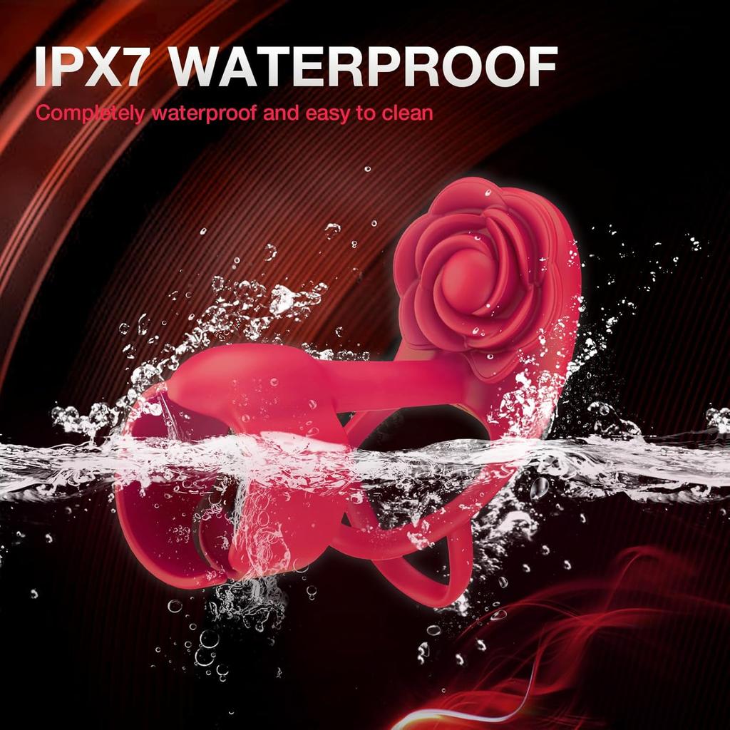 Вибрирующее кольцо для пениса, секс-игрушки для пар, мягкое силиконовое кольцо для пениса с розовым клиторальным вибратором, секс-игрушки для пар, 10 вибрирующих секс-игрушек для взрослых с розовым цветком