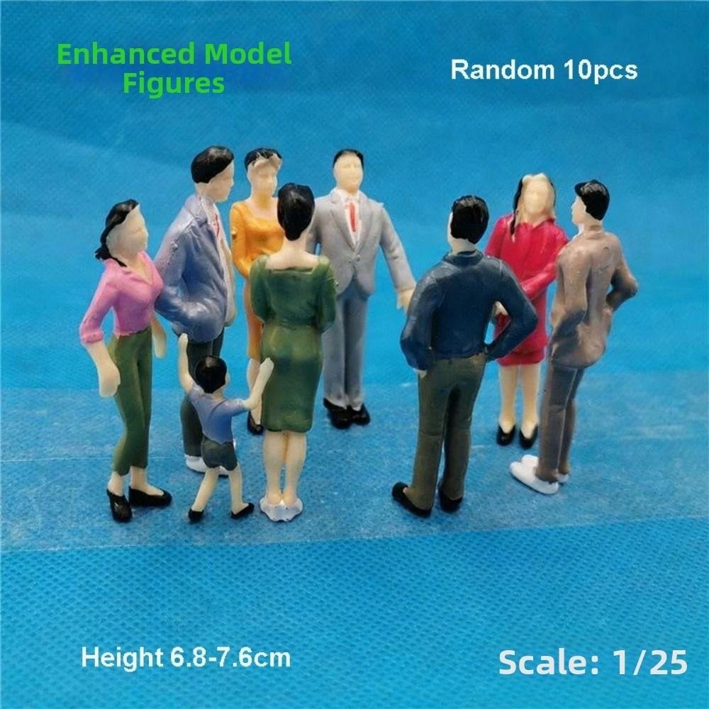 10pcs 1:42/1:30/1:25 Scale Sand Table Model Mixed Pose Mixed Color Building People DIY Handmade Simulation Human Model