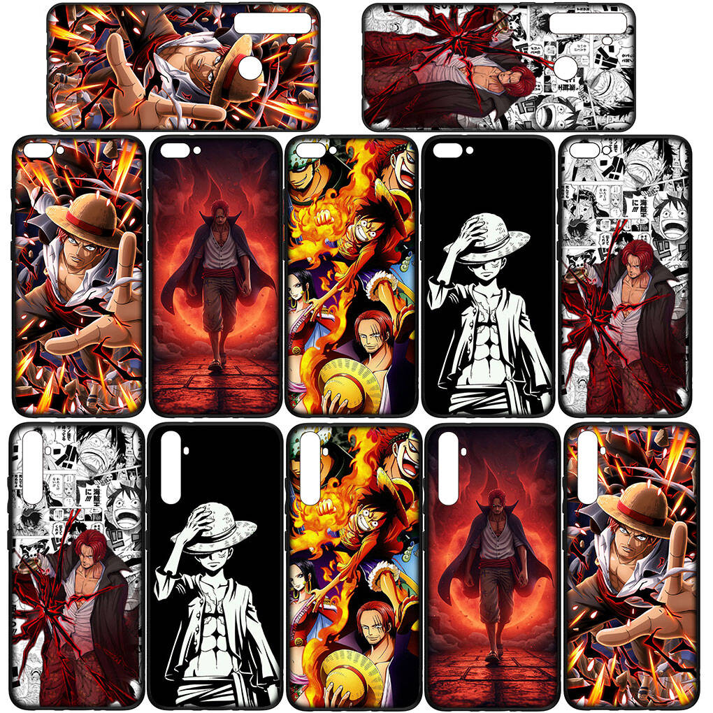 Phone Case for iPhone 17 15 16 Plus Redmi Note 14 12 11 13 Pro Max Huawei P30 P20 Lite OPPO A60 A40 A80 A38 A54 Red Hair One Pieces Luffy Shanks Cover