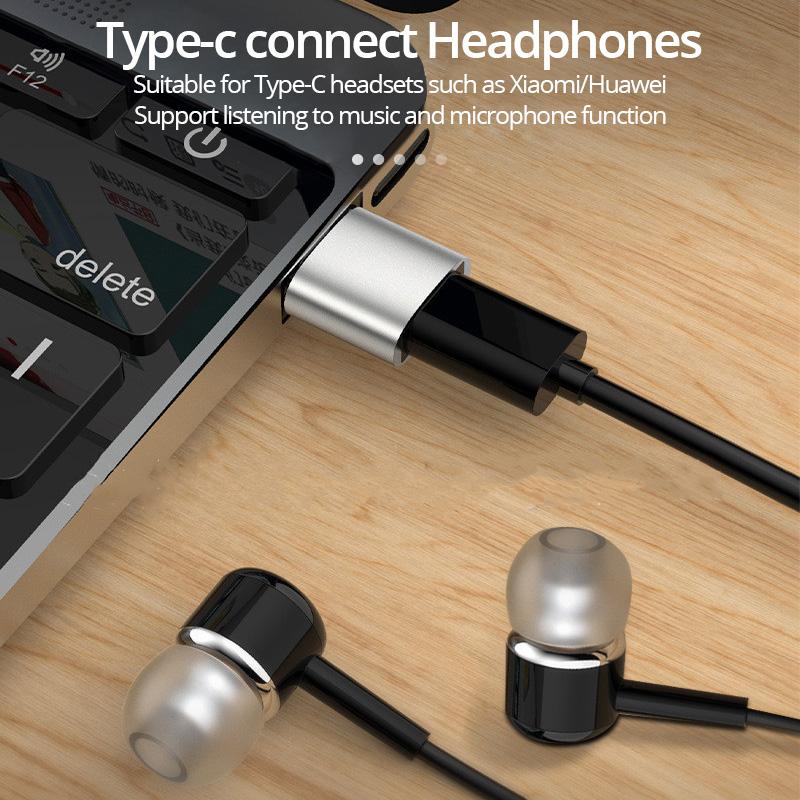 FONKEN USB To Type-c Converter Adapter USB 2.0 Plug Portable Mini Computer Mobile Phone Converters Silver and Black