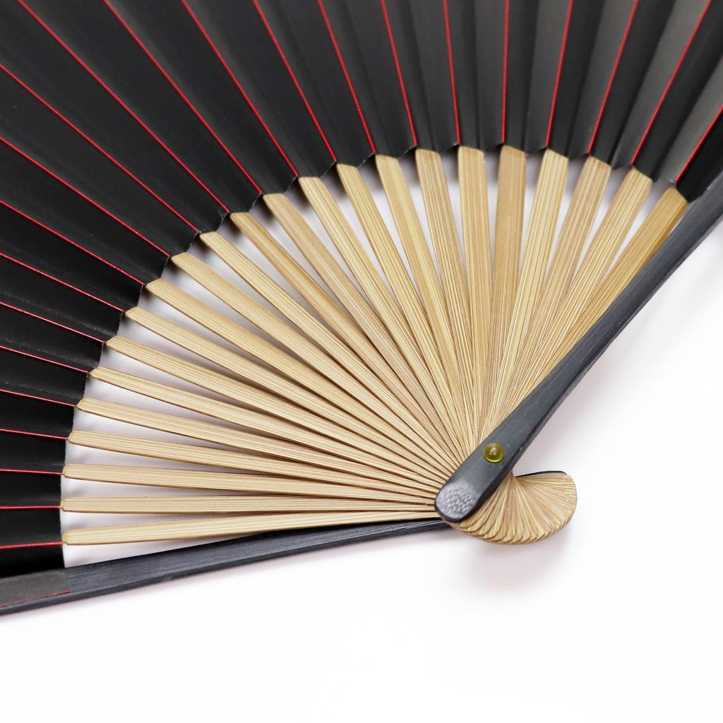 Fan Fan Set with Colored Kinwaki Red [Osaka Choseido] Fan, Men's, Fashionable, Business, Bag, Holder, Handkerchief, Lacquer,