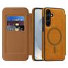 For Samsung Galaxy S25+ Case Compatible with MagSafe RFID Blocking Card Holder Leather Phone Cover