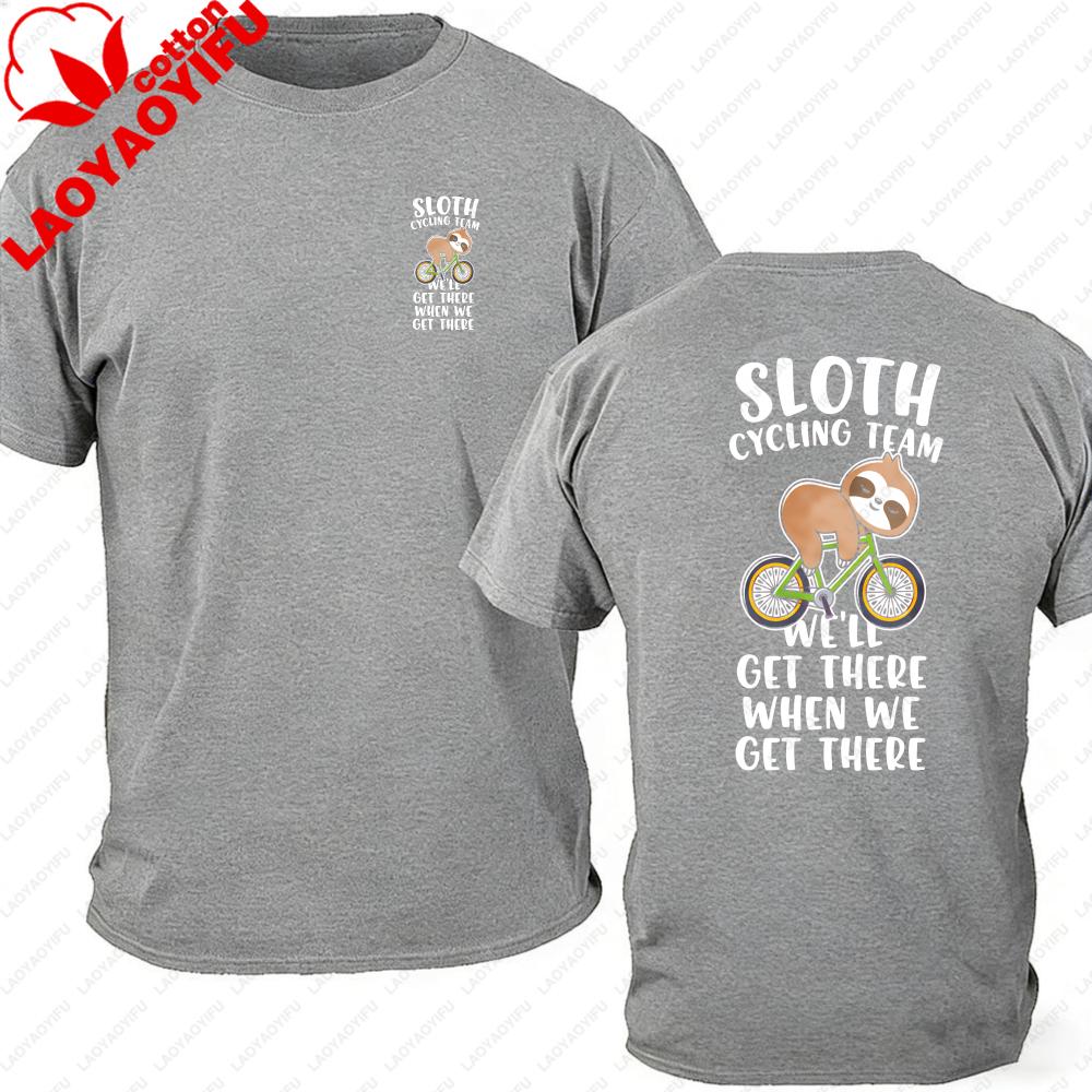 Sloth Cycling Team Graphic TShirt for Unisex Funny Bicycle Cycling Lover Lazy Humor Tee Casual Cotton Short Sleeve Novelty Gift