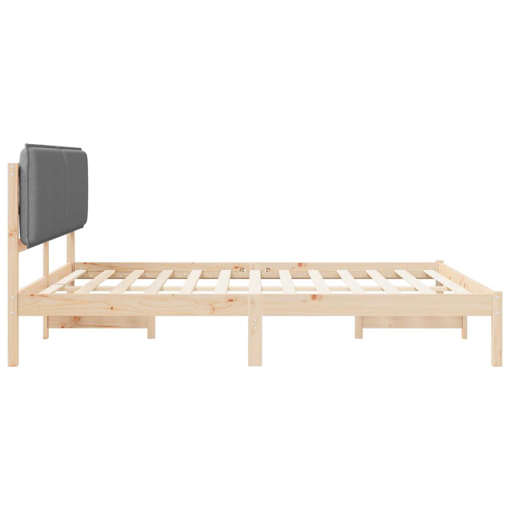 Bed Frame with Padded Headboard Light Grey 180 x 200 cm